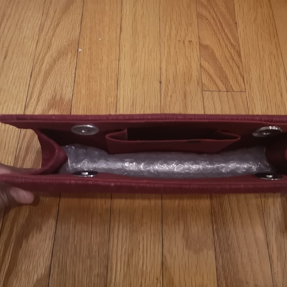 Silk Small clutch in Maroon & Ochre - Picture 2 of 7